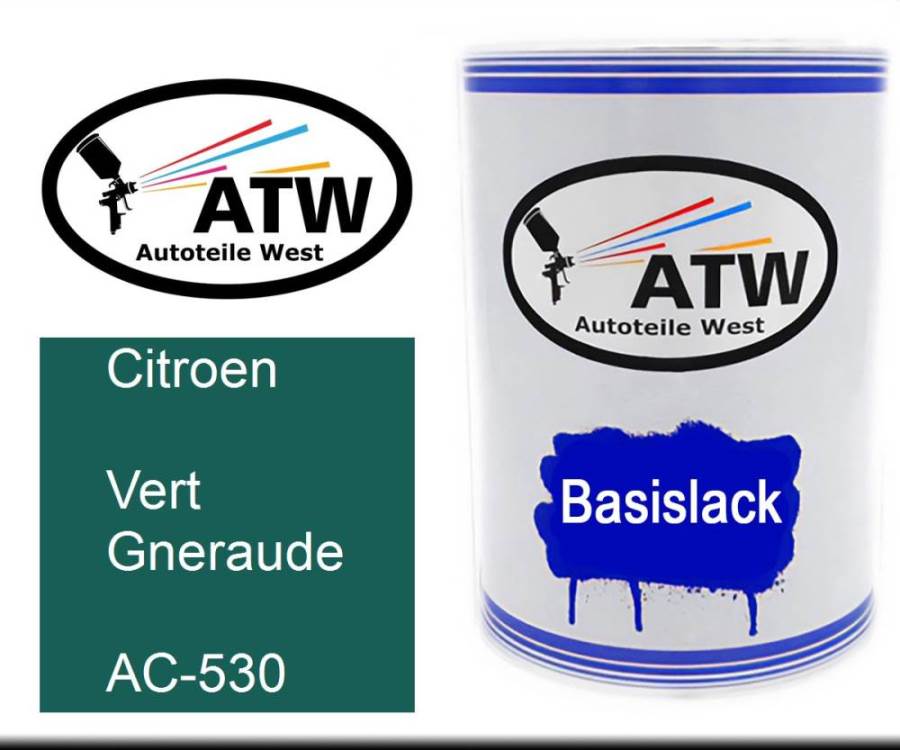 Citroen, Vert Gneraude, AC-530: 500ml Lackdose, von ATW Autoteile West.